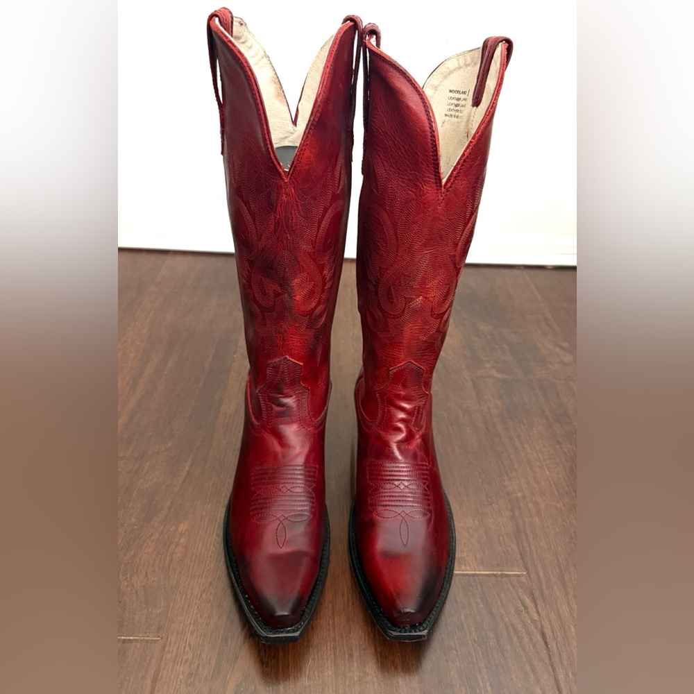 NWT Freebird by Steven Woodland Leather Western Cowboy Boots in Crimson Sz 9 - Picture 7 of 16
